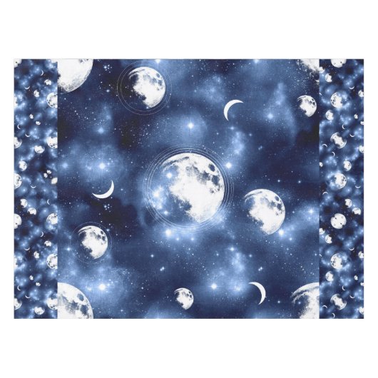 月光 | Moon Phases in Sky Clouds テーブルクロス (正面(横))