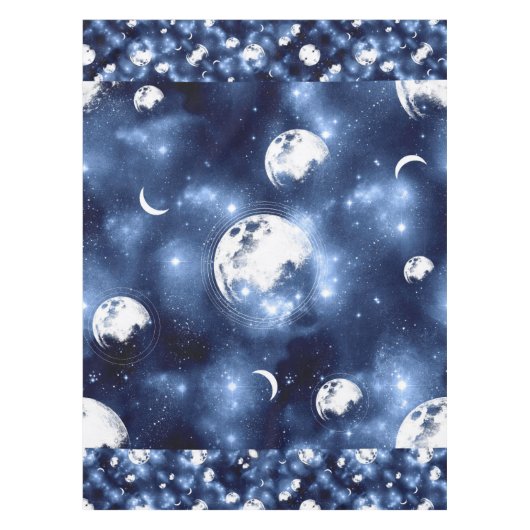 月光 | Moon Phases in Sky Clouds テーブルクロス (正面)