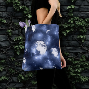 月光 Moon Phases in Sky Clouds トートバッグ