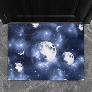 月光   Moon Phases in Sky Clouds ドアマット