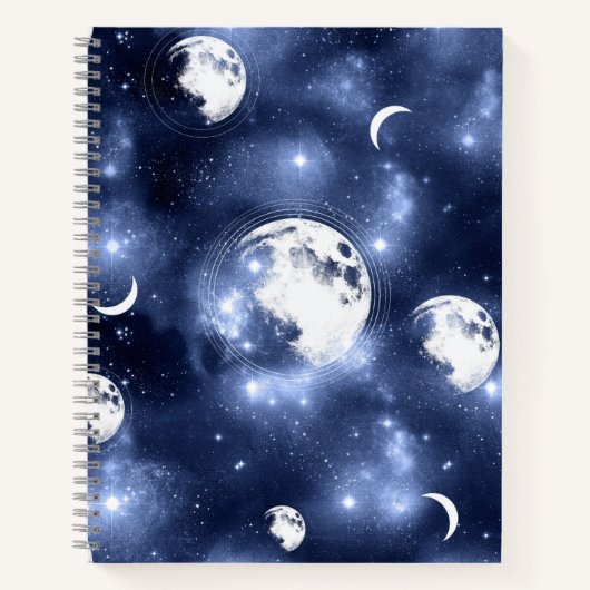 月光 | Moon Phases in Sky Clouds ノートブック (正面)