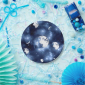 月光 | Moon Phases in Sky Clouds ペーパープレート (パーティー)