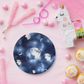 月光 | Moon Phases in Sky Clouds ペーパープレート (パーティー)