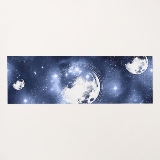 月光 | Moon Phases in Sky Clouds ヨガマット (裏面(横))