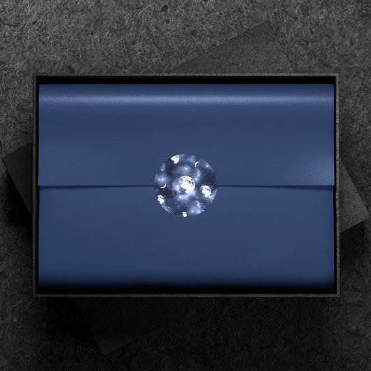 月光 | Moon Phases in Sky Clouds ラウンドシール