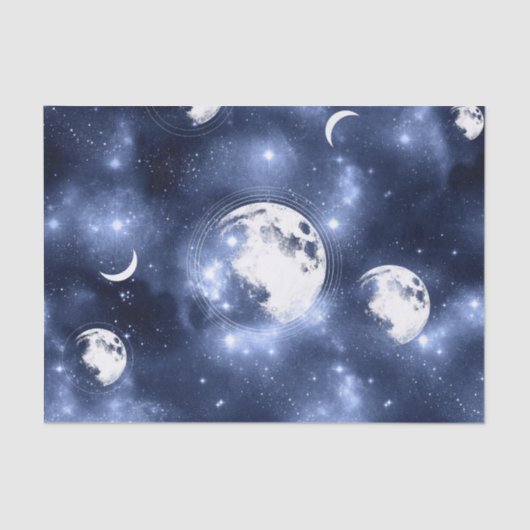 月光 | Moon Phases in Sky Clouds 薄葉紙 (正面)