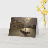 月光II、ベニス、イタリアによる大運河 カード (黄色い花)