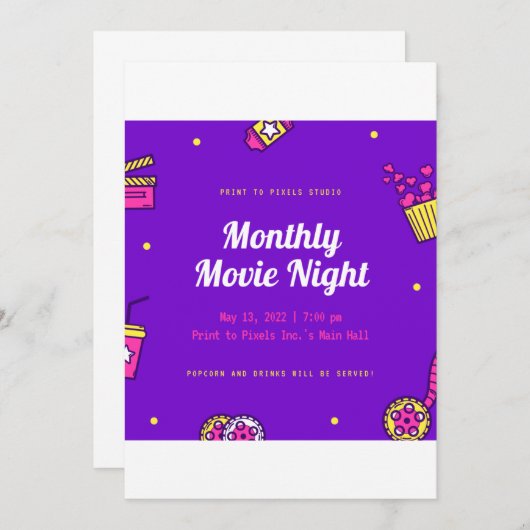 月刊映画の夜 招待状 (正面/裏面)