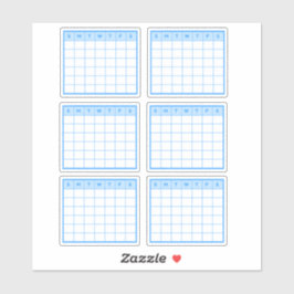 月単位の青いカレンダー シール