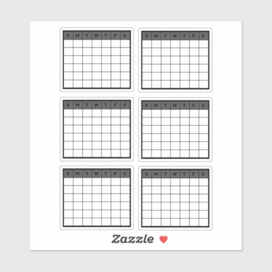 月単位カレンダー シール (シート)