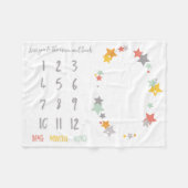 月及び背部ベビーのマイル標石毛布に愛して下さい フリースブランケット (正面(横))