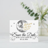 月及び背部結婚式の保存に日付愛して下さい 案内ポストカード (スタンド正面)