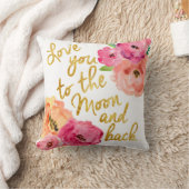 "月及び背部"花の金ゴールドのに枕愛して下さい クッション (ブランケット)