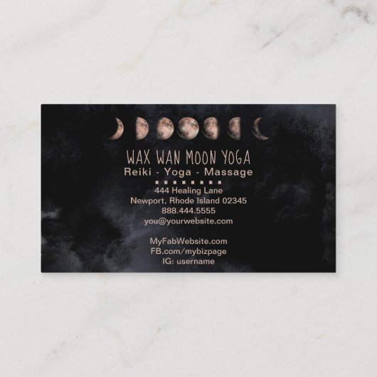 *~*月型ワックスWanフルバラ金ゴールドムーンフェーズ 名刺 (裏面)
