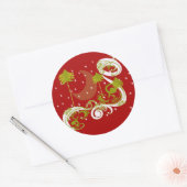 月変化の背景カスタマイズ色を持つ松 ラウンドシール (封筒)