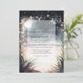 月夜のビーチウェディング 招待状 (スタンド正面)