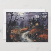 月夜の幽霊屋敷　ハッピー・ハロウィン シーズンカード (正面)