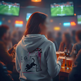 月夜の桜と猫のサッカー 日本美術 パーカ