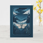 月夜の森の蛾のカード カード (黄色い花)