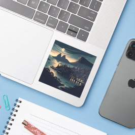 月夜の港 シール