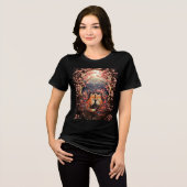 月夜の狐たち トライブレンドTシャツ (正面全面)