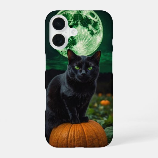 月夜の猫 iPhone 16ケース (裏面)