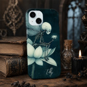 月夜の蓮の花に佇むスケルトンの妖精 カスタムネーム Case-Mate iPhoneケース