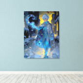 月夜の通りを凍らせる者 - 冬の肖像 キャンバスプリント (インサイチュ (ウッドフロア))