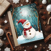 月夜の雪だるまの魔法 ~幻想的な冬の森~ カード