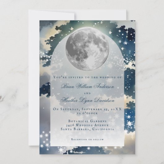 月夜空結婚の 招待状 (正面)