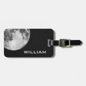 月太陽の系プラネットブラック宇宙星 ラゲッジタグ (正面横)