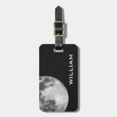 月太陽の系プラネットブラック宇宙星 ラゲッジタグ (正面縦)