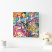 月失ったと星の星 スクエア壁時計 (ホーム)