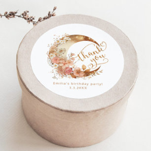 月女の誕生日よ感謝していり ラウンドシール