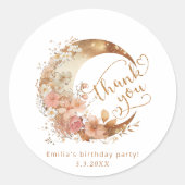 月女の誕生日よ感謝していり ラウンドシール (正面)