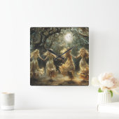 月女神ダンスクロック スクエア壁時計 (ホーム)