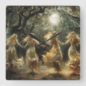 月女神ダンスクロック スクエア壁時計 (正面)