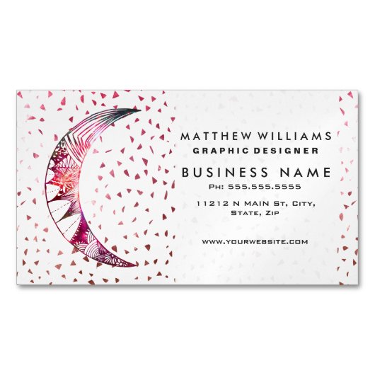 月威厳のある手が星雲の抽象芸術星 マグネット名刺 (正面)