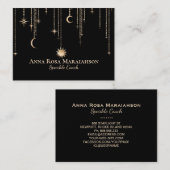 *~*月宇宙星金ゴールド輝きグリッター太陽 名刺 (正面/裏面)