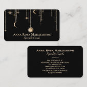 *~*月宇宙星金ゴールド輝きグリッター太陽 名刺 (正面/裏面)