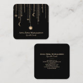 *~*月宇宙星金ゴールド輝く太陽グリッター スクエア名刺 (正面/裏面)