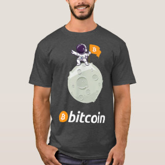 月宇宙飛行士へのビットコイン暗号通貨BTC Tシャツ