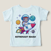 月宇宙飛行士ロケット船子供Tシャツ (デザイン裏面)