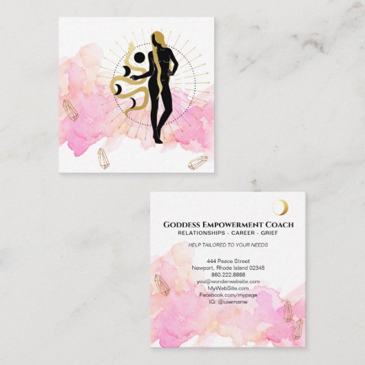 *～*月宇宙黒女神金ゴールドの結晶 スクエア名刺 (正面/裏面)