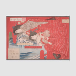 月岡芳年の滝の水 薄葉紙