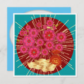 月年賀状イン広東語中国の シーズンカード (正面/裏面)