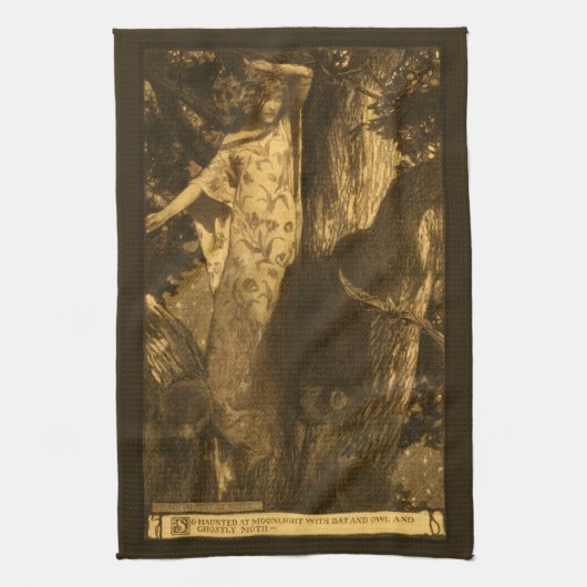 月幽霊のよく出る光の守護者 キッチンタオル (縦)