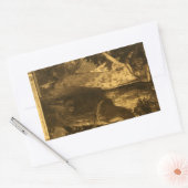 月幽霊のよく出る光の守護者 長方形シール (封筒)