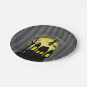 月幽霊のよく出る光の飛んでいる家と魔女 ペーパープレート (アングル)