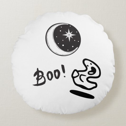 月幽霊ブー ラウンドクッション (正面)